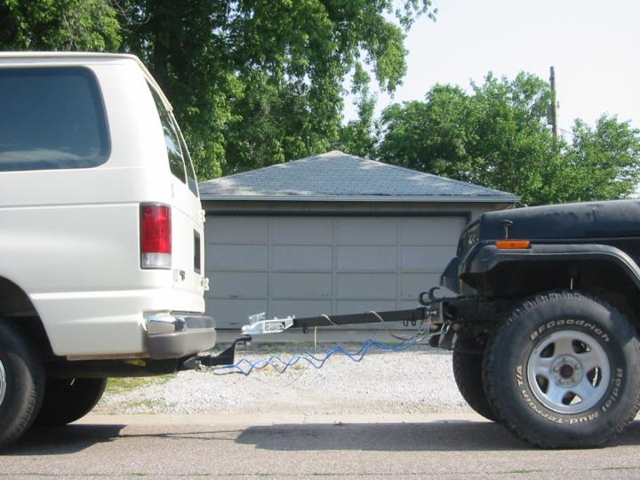 Towing a car with shop a tow bar