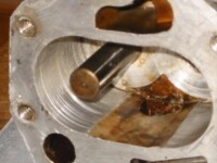 Old, scored oil pump cavity