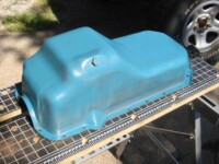Painted oil pan Painted oil pan