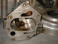 Old, scored oil pump cavity