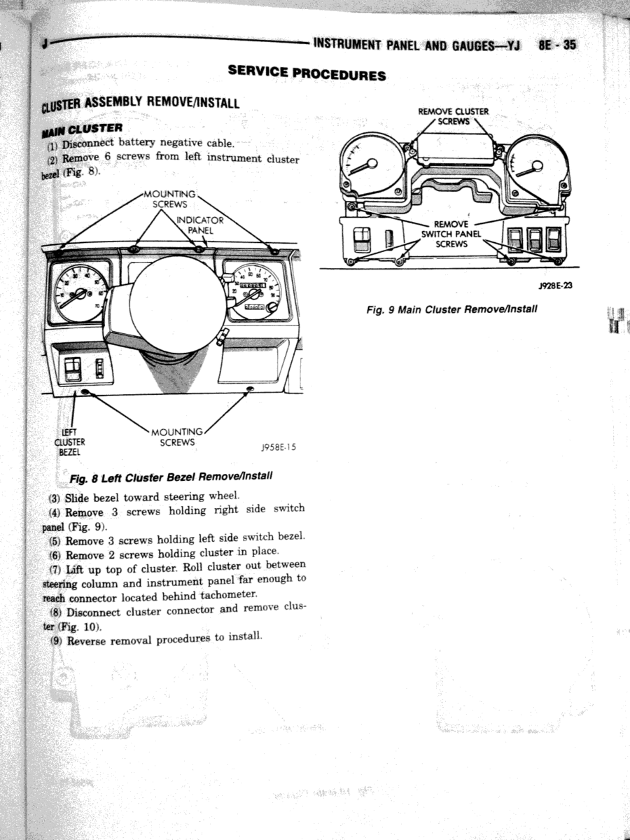Jeep Wrangler Instrument Cluster Manual