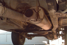 Muffler and tailpipe, from right rear