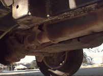 Muffler and tailpipe, from right side