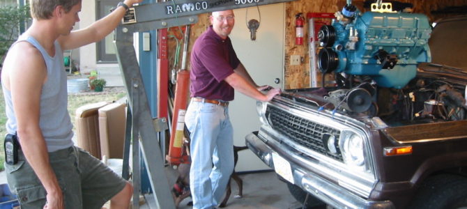 Installing an AMC V8 into a ’77 Jeep Wagoneer