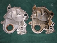 Back side of new & old timing covers