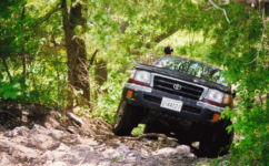 Cory climbing a hill