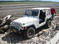 Bob playing by the lake