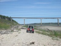 Dusty playing by the lake