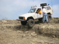XJ descending the ledges