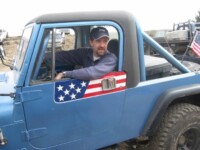 Doug Knox in his CJ-8 Scrambler