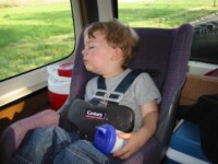 Micah sleeping on the drive home
