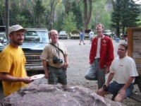 Terry Howe, John Meister, and friends at the FSJ BBQ in Ouray, CO