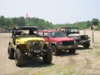 John Nutter's CJ-7, Jerry's XJ, and Ben's YJ at lunch
