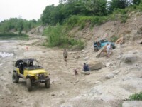 John Nutter's CJ-7 and Dentless Dave Stauffer's TJ in the quarry